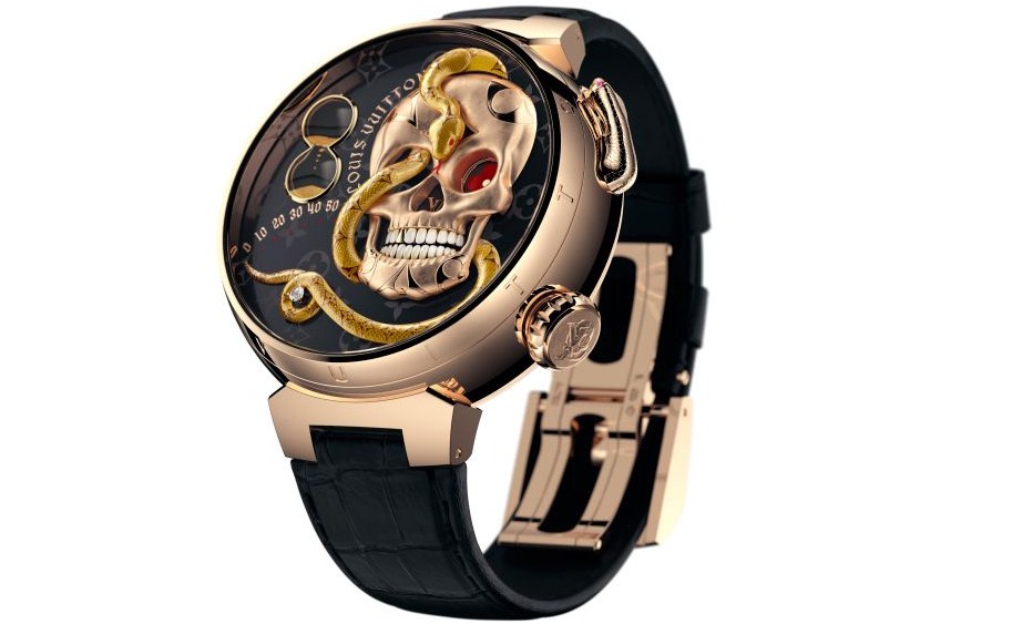 The Louis Vuitton Tambour Carpe Diem watch has four complications