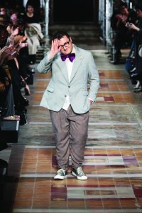 Designer Alber Elbaz on the runway after his Lanvin spring 2007 show at the Ecole Nationale Superieure des Beaux-Arts.Lanvin Spring 2007, Paris