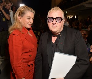 Catherine Deneuve and Alber Elbaz in the front row