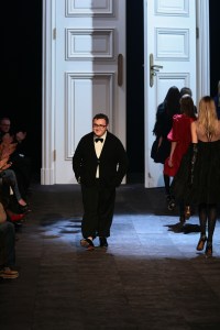 Alber Elbaz on the runway after his Lanvin fall 2006 show at the Opera Comique.