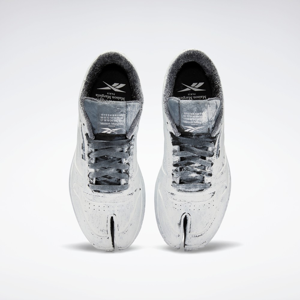 The sneaker was rebuilt to accommodate a split toe, which references Maison Margiela's Tabi silhouette.