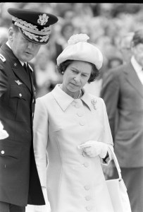 Queen Elizabeth II visits the Arlington National Cemetery in Arlington, Virginia, on July 7, 1976.