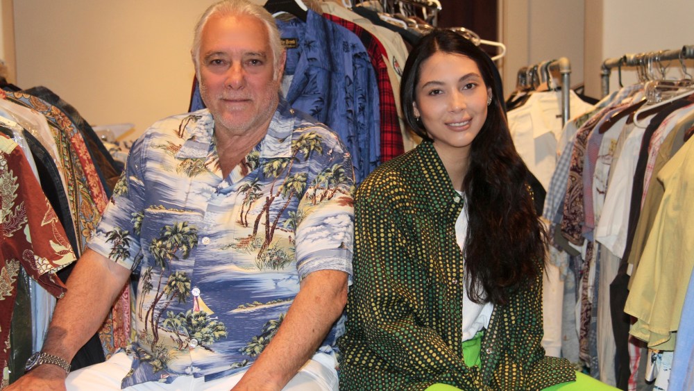 All in the family: Gene Montesano, Southern California restauranteur, Lucky Brand Jeans founder and Civilinaire co-founder, with daughter Siena Montesano, who was inspired by him to launch the brand Dad’s Closet. Credit: Courtesy.