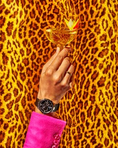 Ulysse NardinÕs Executive Dual Time 42-mm watch and stainless-steel case. Cartier Love 18-karat yellow gold bracelet. Trinity de Cartier ring, 18-karat white gold, 18-karat yellow gold, 18-karat rose gold. Ralph Lauren Kent handmade cashmere sport coat. Viceroy drink