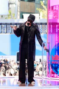 2021 BILLBOARD MUSIC AWARDS -- Pictured: Bad Bunny accepts Top Latin Artist during the 2021 Billboard Music Awards held at the Microsoft Theater on May 23, 2021 -- (Photo by: Emma McIntyre/NBC)