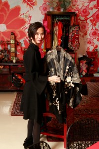 Designer Josie Natori debuts her first in-store shop at the Natori showroom in New York on February 6, 2013.