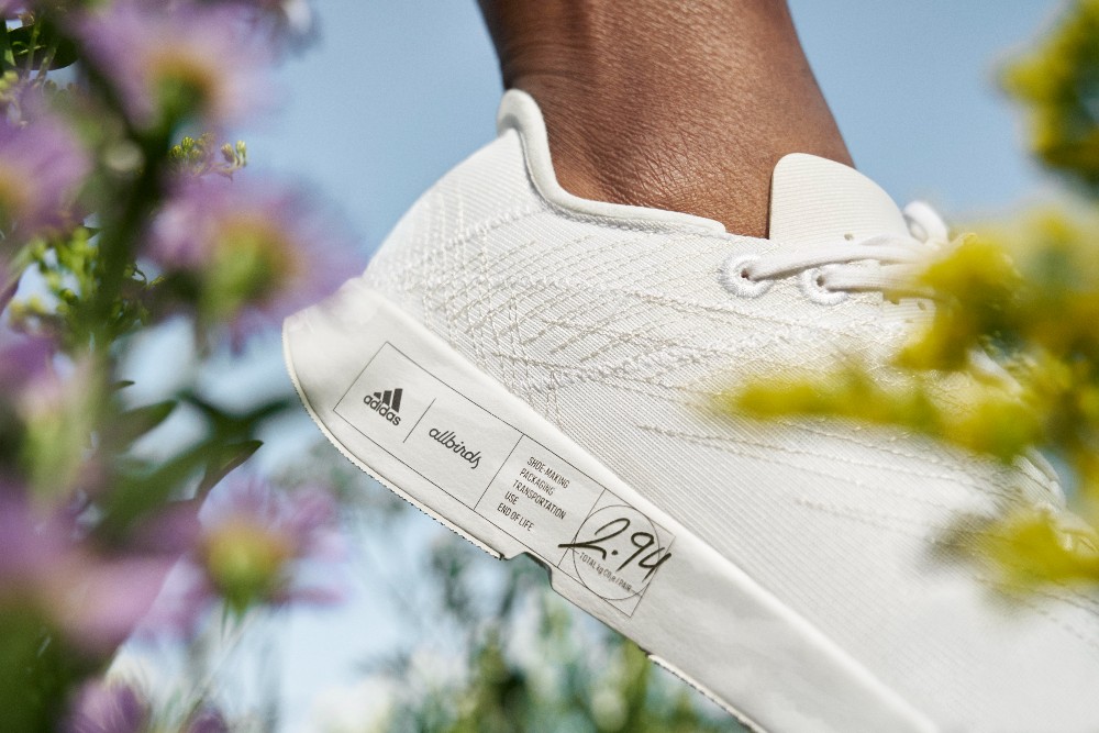 Allbirds and Adidas collaborated on the low carbon footprint Futurecraft.Footprint running shoe