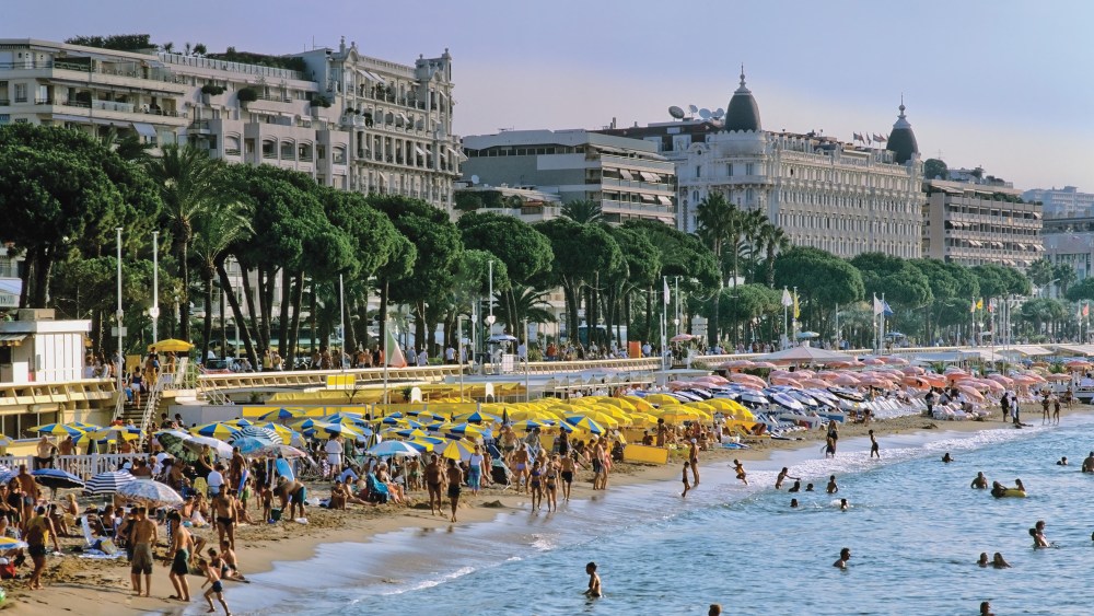View of the beach at Cannes.