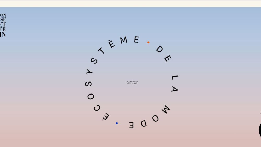 The home page of the Fashion Ecosystem web site.