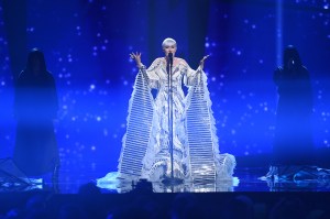 Nina Kraljic representing Croatia with ""Lighthouse" during the Grand Final of the 61st annual Eurovision Song Contest in Stockholm, Sweden, 14 May 2016.