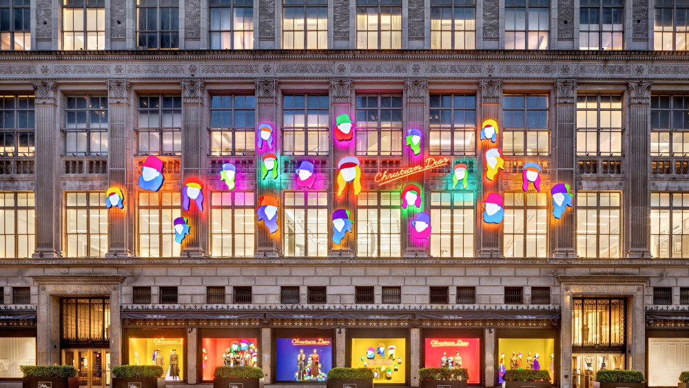 The Saks facade reimagined by Dior.