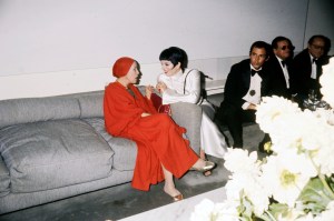 Martha Graham and Liza Minelli attend her wedding anniversary party at Roy Halston's New York home on September 15, 1975.