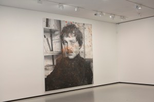 A painting by Rudolf Stingel at the Bourse de Commerce museum in Paris