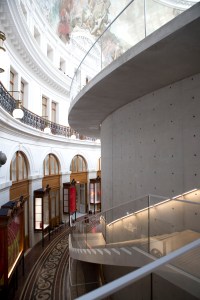Japanese architect Tadao Ando’s concrete cylinder at the Bourse de Commerce museum in Paris