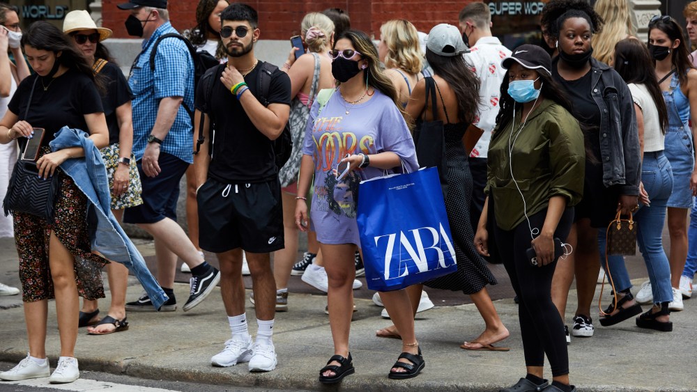 Shoppers return to the streets of New York.