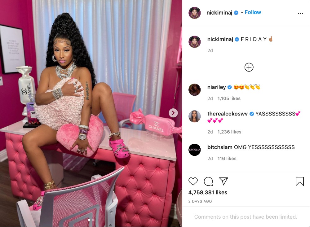 Nicki Minaj drove a surge in interest in pink Crocs this week when she donned a pair in her first Instagram post in five months