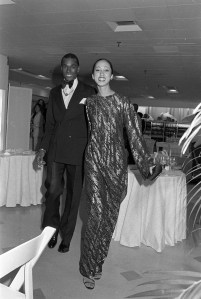 Models Pat Cleveland and Sterling St. Jacques attend Bloomingdale's New York City tribute party on September 21, 1976.