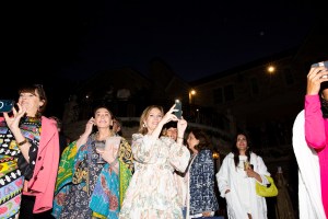The scene at the party.