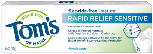 Tom's of Maine Fluoride-Free Rapid Relief Sensitive Toothpaste, best toothpastes for sensitive teeth