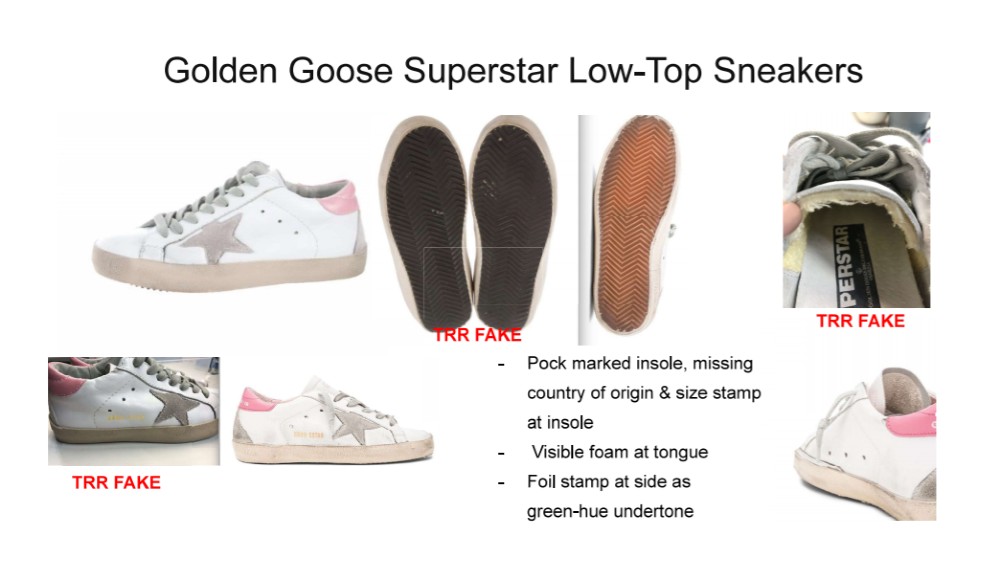 A pair of Golden Goose sneakers sold by The RealReal was found to be fake.