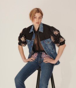 Upcycled by Miu Miu reimagines Levi's jeans.