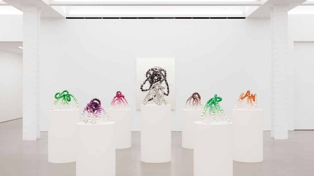 Installation view of "Wild Rosebuds" at Perrotin.