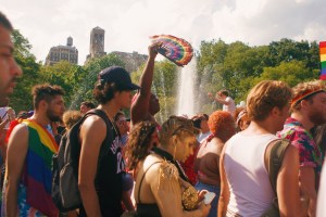 The scene at The Stonewall Protest.