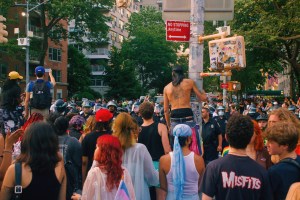 The scene at The Stonewall Protest.