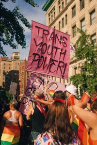 The scene at The Stonewall Protest.