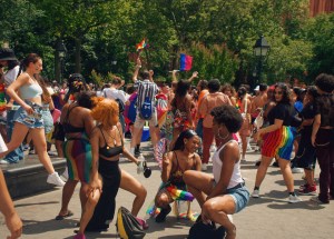 The scene at The Stonewall Protest.