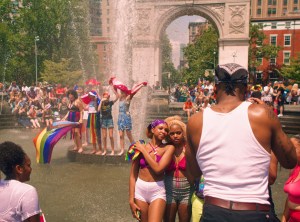 The scene at The Stonewall Protest.