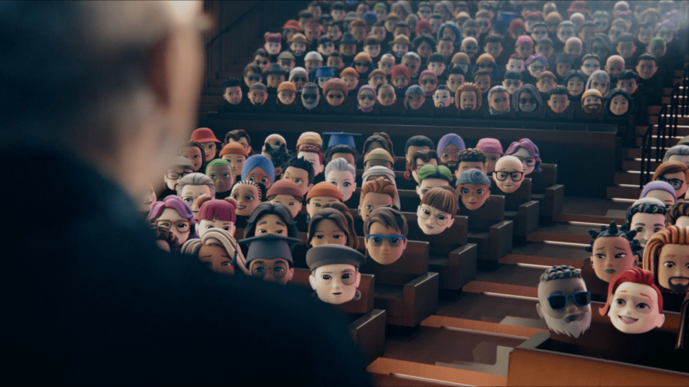 Apple CEO Tim Cook addressing a virtual memoji audience at WWDC 2021 on Monday.