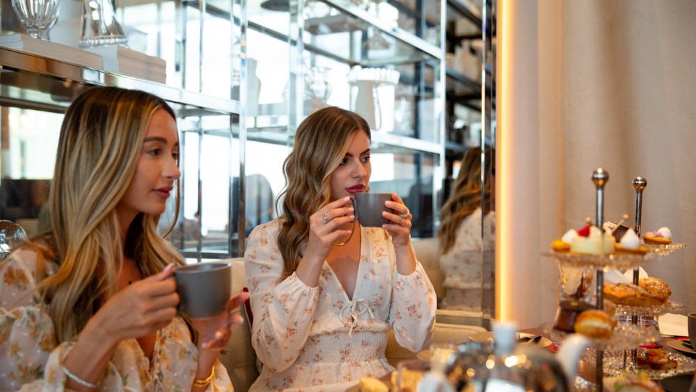 Atmosphere at the afternoon tea in the Grand Salon at the Baccarat Hotel.
