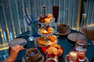 Atmosphere at the afternoon tea in the Grand Salon at the Baccarat Hotel.