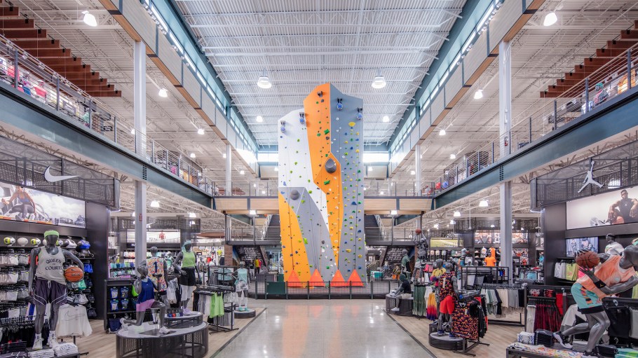 The rock-climbing wall centered within the new House of Sport location in Knoxville, Tenn. opening Friday, June 4.