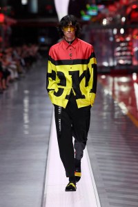 A look from Ferrari's first fashion show.
