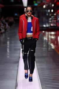 A look from Ferrari's first fashion show.