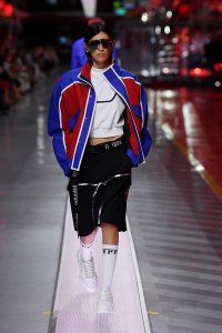 A look from Ferrari's first fashion show.