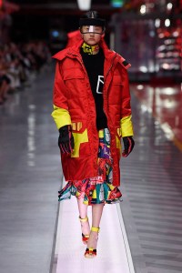 A look from Ferrari's first fashion show.