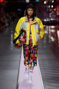 A look from Ferrari's first fashion show.