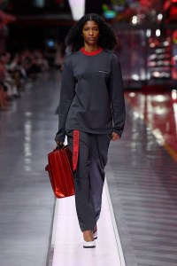 A look from Ferrari's first fashion show.