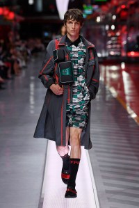 A look from Ferrari's first fashion show.