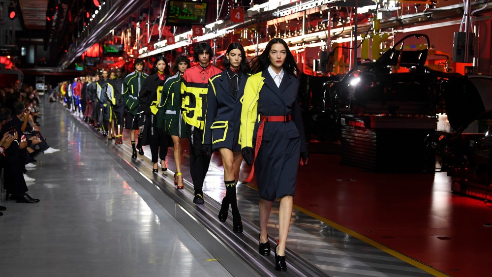Looks from Ferrari's first fashion show.