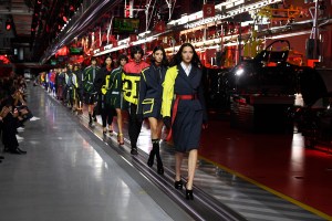 Looks from Ferrari's first fashion show.