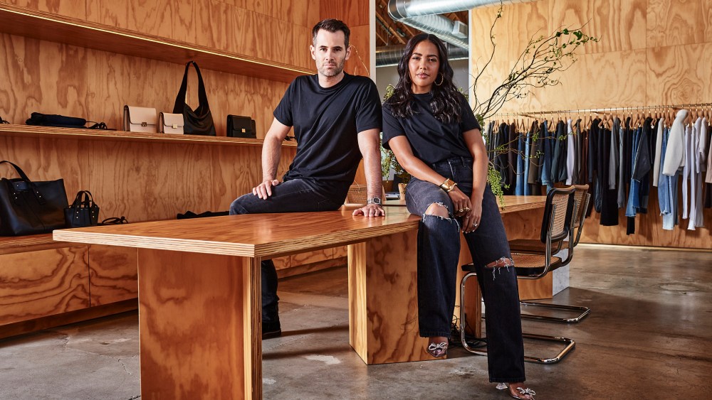 Jens Grede and Emma Grede at the Frame office in Culver City, California.