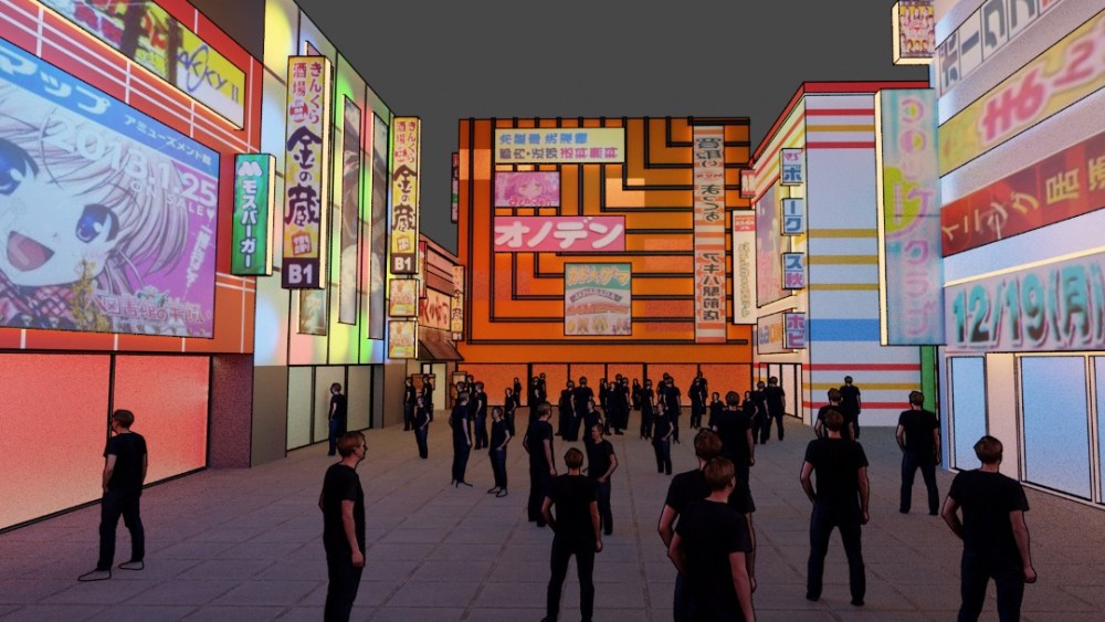 A rendering of the Metajuku shopping district.