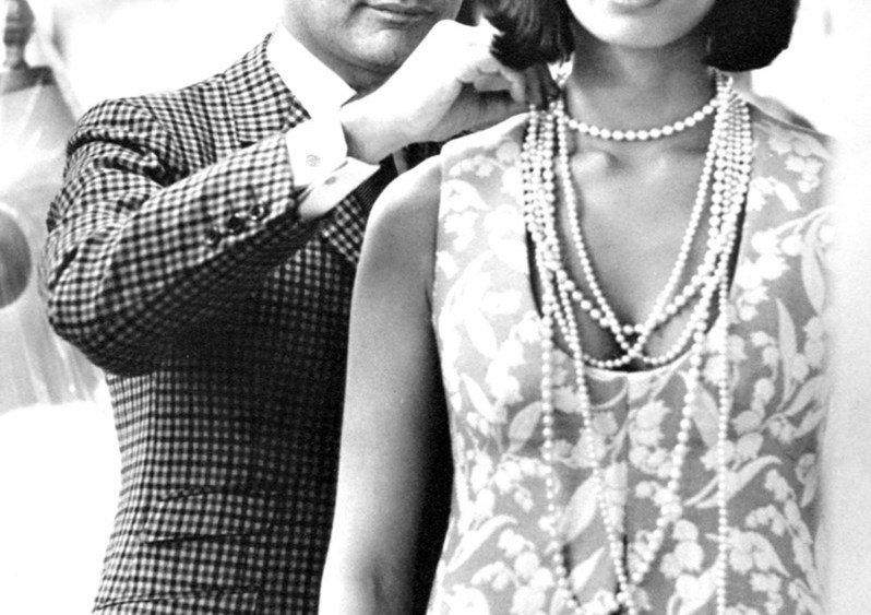 Morton Myles with a model.