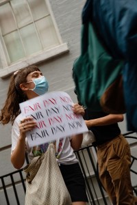 The NewsGuild of New York protest.