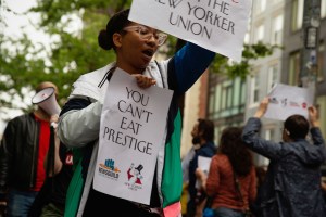 The NewsGuild of New York protest.