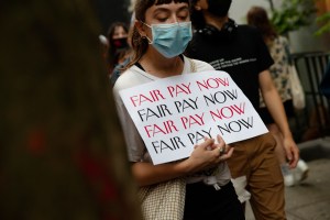 The NewsGuild of New York protest.